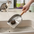 thumbnail image 2 of Stainless Steel Cat Litter Scoop with Wooden Handle, Metal Kitty Litter Scooper with Round Holes, 304 Long-Lasting Rustproof Pet Waste Shovel, Sifter for All Cat Litters, 2 of 8