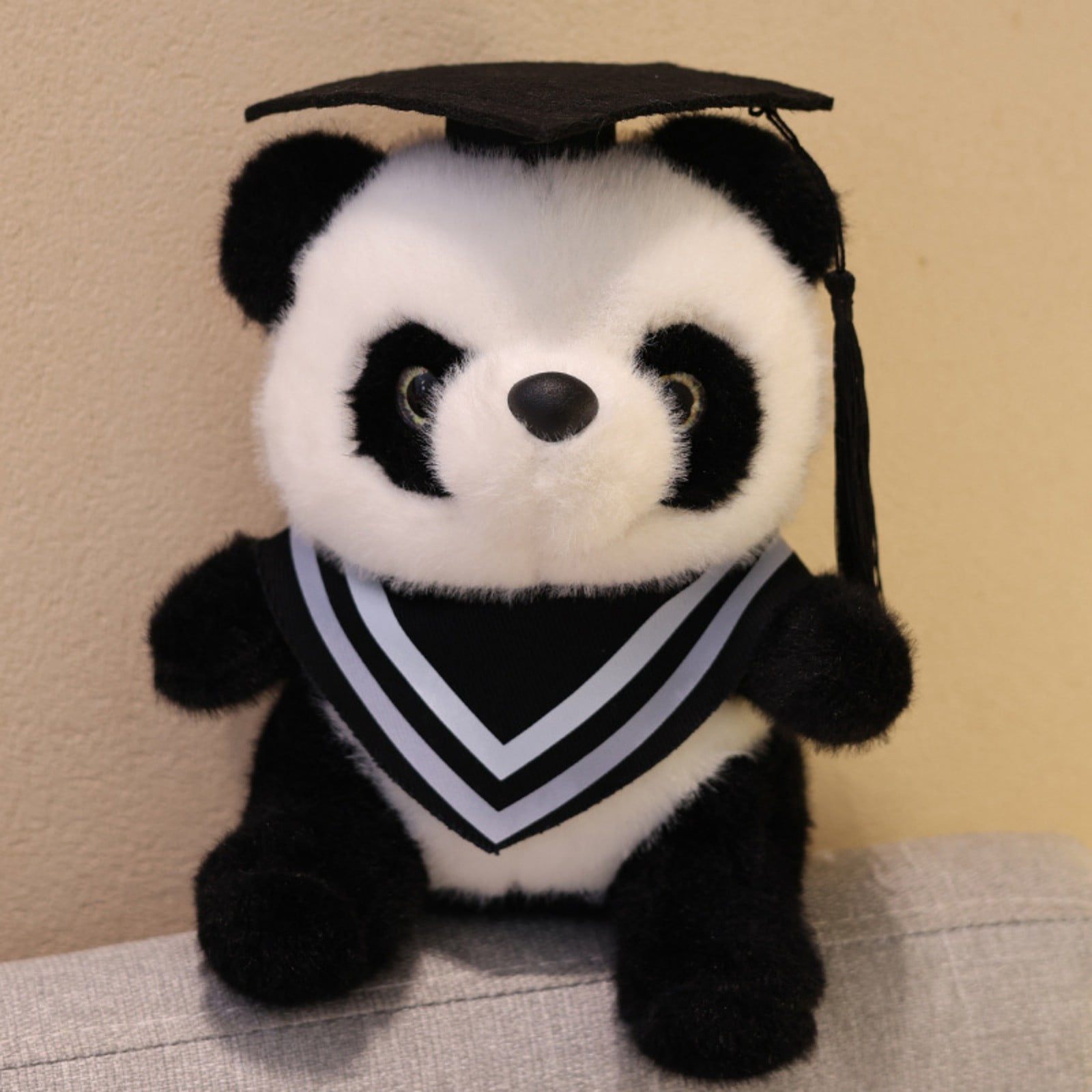 White Academic Cap Graduation Panda Animal Plush Toy Decoration, High School College Grads Unforgettable Milestone Celebration Gift, Firm Soft Tear Resistant Fabric Keepsakes For Teens Daughters