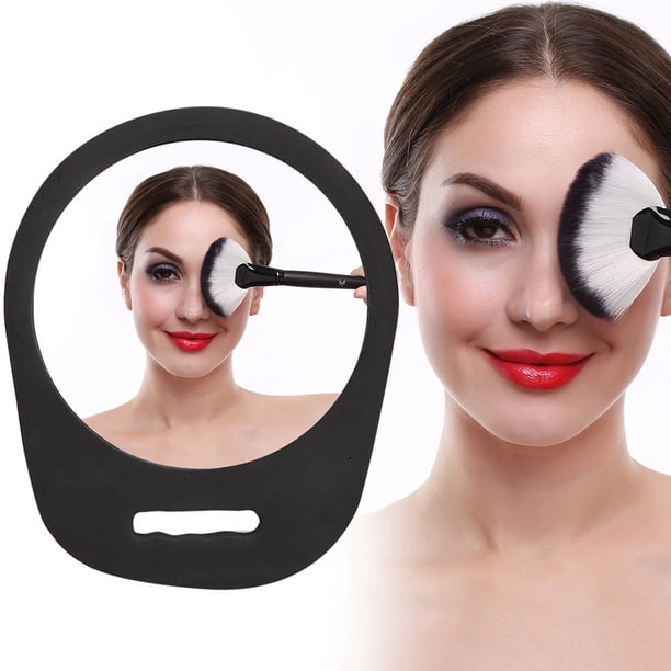 Mini Espejo De Tocador Portátil, Espejo De Maquillaje De PVC Para Uso Diario, Viaje Negro Suave Y Táctil