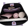 thumbnail image 5 of MKF Collection Lea Vegan Leather Women's Tote Bag, Fashionable Shoulder Purse Handbag by Mia K - Lilac, 5 of 6