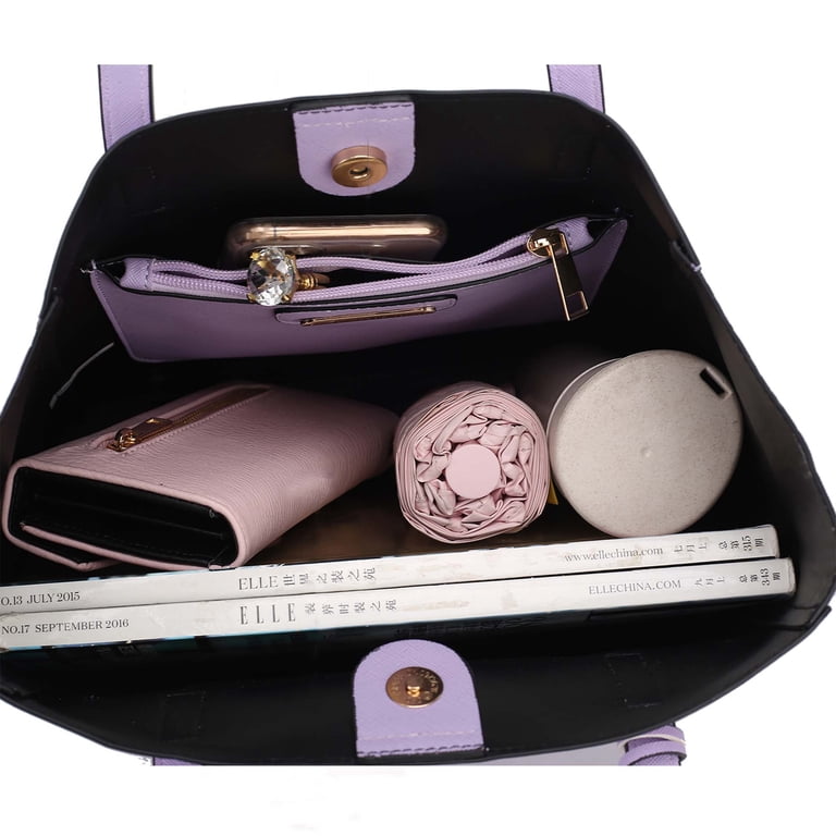 MKF Collection Lea Vegan Leather Women's Tote Bag, Lilac Shoulder