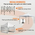 thumbnail image 5 of BENTISM Pop Up Canopy Tent, 10 x 10 ft, Outdoor Patio Gazebo Tent with Removable Sidewalls and Wheeled Bag, UV Resistant Waterproof Instant Gazebo Shelter for Party, Garden, Backyard, White, 5 of 9
