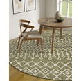 thumbnail image 3 of Unique Loom Outdoor Trellis Collection Area Rug - Tribal Trellis (10' 8" Round Green/Natural), 3 of 6
