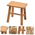 thumbnail image 3 of BRIGHTFUFU 1Pack Small Stool for Bathroom Light Brown Synthetic Material Portable Design, 3 of 6