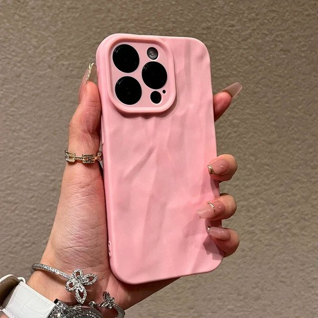 Soft Fold Pattern Phone Case For iPhone 11 12 13 14 15 16 Pro Max X Xs XR Max Plus Candy Bumper Silicone Cover tzw