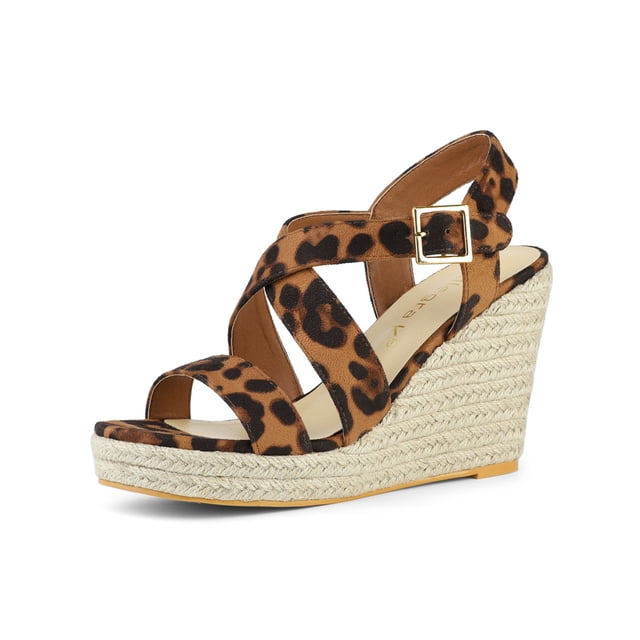 BLISSFUL STEP Women's Strap Espadrilles Platform Slingback Wedges Sandals