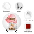 thumbnail image 4 of Salouo Coffee Gnome (1) Pattern Bone China Decorative Plate,Holiday Decor Decorative Ceramic Plates with Stand Elegant Home DéCor for Hallway/Living Room/Bedroom-10in, 4 of 6