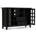 thumbnail image 5 of Acadian 53 inch Wide Solid Wood Transitional Tall TV Stand in Black For TVs up to 60 inches, 5 of 13