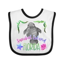 Inktastic Sanibel Island Florida Cute Swimming Manatee Boys or Girls Baby Bib