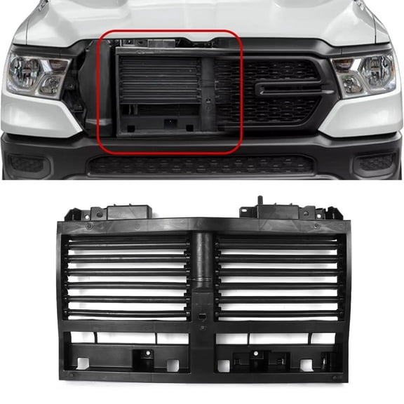 FOR 2019-2024 RAM 1500 FRONT ACTIVE RADIATOR SHUTTER GRILLE Replacement W/O Motor