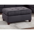 thumbnail image 6 of Contemporary Modern Living Room Reversible L/R Chaise Sofa Ottoman 3pc Sectional Lounge Pillows Ebony Microfiber, 6 of 7