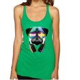 thumbnail image 1 of Wild Bobby, Colorful Pug DJ, Pop Culture, Women Tri-Blend Racerback Tank Top, Envy, Large, 1 of 4