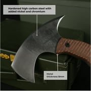 Forged Camping Hatchet 11.81'' w/ Leather Sheath, Compact axe w/ Composite Handle