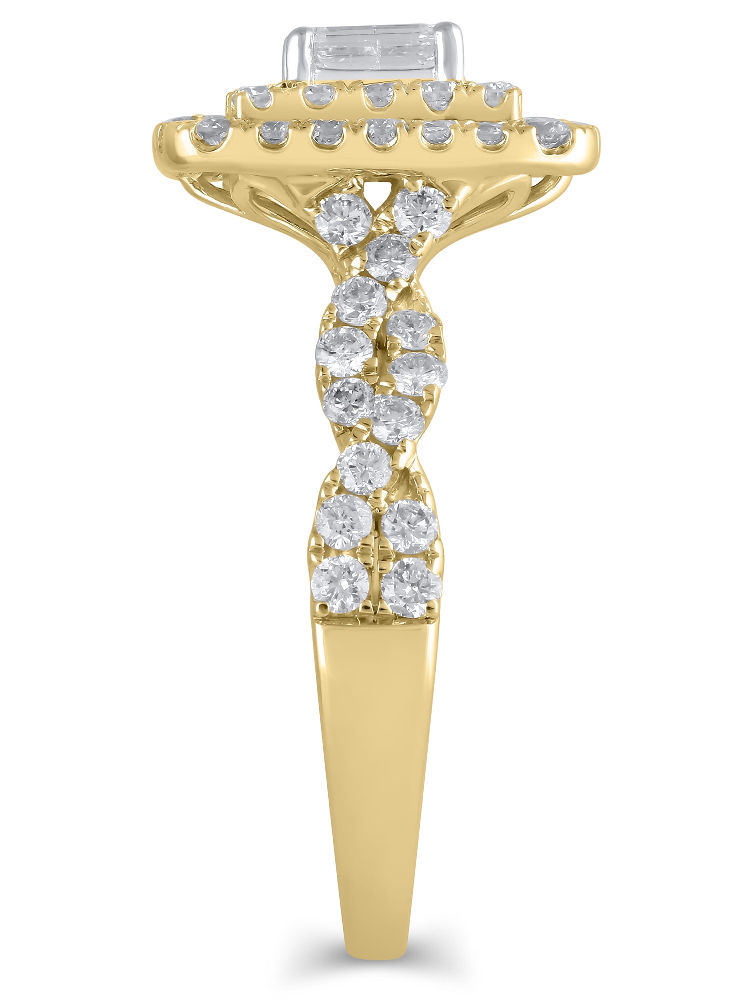 1-1/3 Carat T.W. (I2 clarity, H-I color) Brilliance Fine Jewelry Emerald cut Diamond Engagement Ring in 10kt Yellow Gold, Size 6