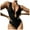 Black, variant on Huesdet One Shoulder One Piece Swimsuit for Women Tummy Control Bathing Suits Modest Full Coverage Keyhole Swimwear[Black,S]