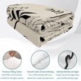 thumbnail image 4 of Quilts Twin Size, Beige Black Botanical Soft Comforter Bedding Set for Bed, Farmhouse Laugh Love Leaves Lightweight Quilted Bedspread with Pillow Cover(2 Pieces) for All Season, 68x86 Inch, 4 of 9