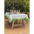 thumbnail image 2 of St. Patrick's Day Outdoor Tablecloth - 60x120 Inch Rectangle Dining Table Cover, Green Lucky Shamrock Watering Can Wood Gray Waterproof Outdoor Table Cloth with Umbrella Hole & Zipper for Patio, 2 of 7