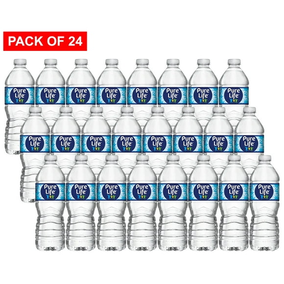 Pure Life Bottled Purified Water, 16.9 oz, 24 Bottles Count