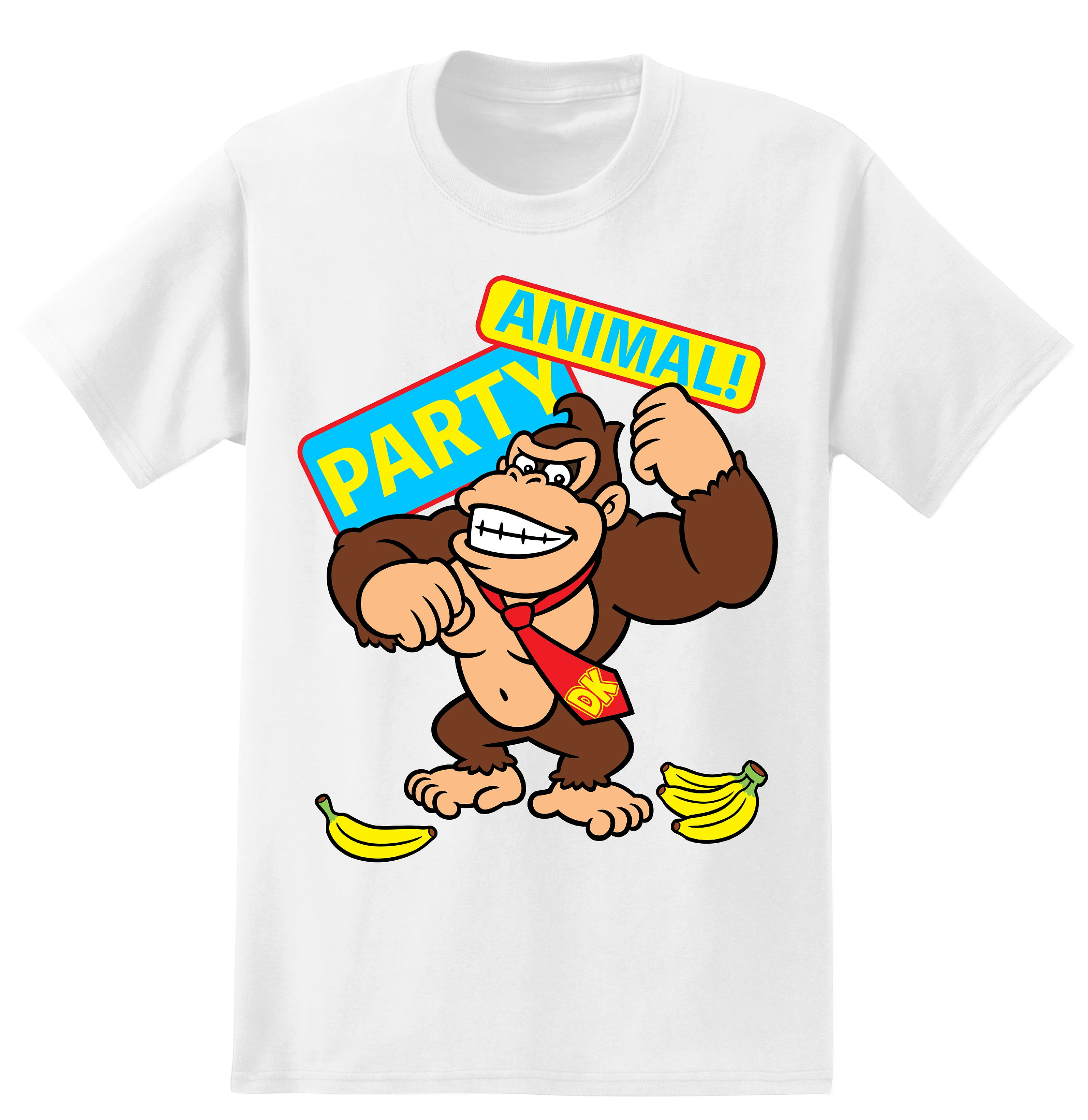 Nintendo Donkey Kong Party Animal Mens and Womens Short Sleeve T-Shirt  (White, S-XXL) 