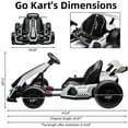 thumbnail image 2 of Historyli Kart eléctrico de 24 V,potente kart de drifting,asiento ajustable,velocidad de 13 km/h,luces LED,juguete para exteriores para niños de 6 a 15 años,color blanco, 2 of 6