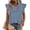 Blue, variant on WULMLEO Women's Casual Striped Top V-Neck Button Down Lightweight Summer Blouse Light Blue M