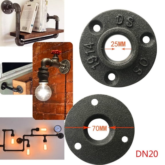 DN15 DN20 3 holes Iron Cast Floor Flanges Casting Antique Flange Base Bracket Tube Pipe Loft Industrial Style Pipe Fittings