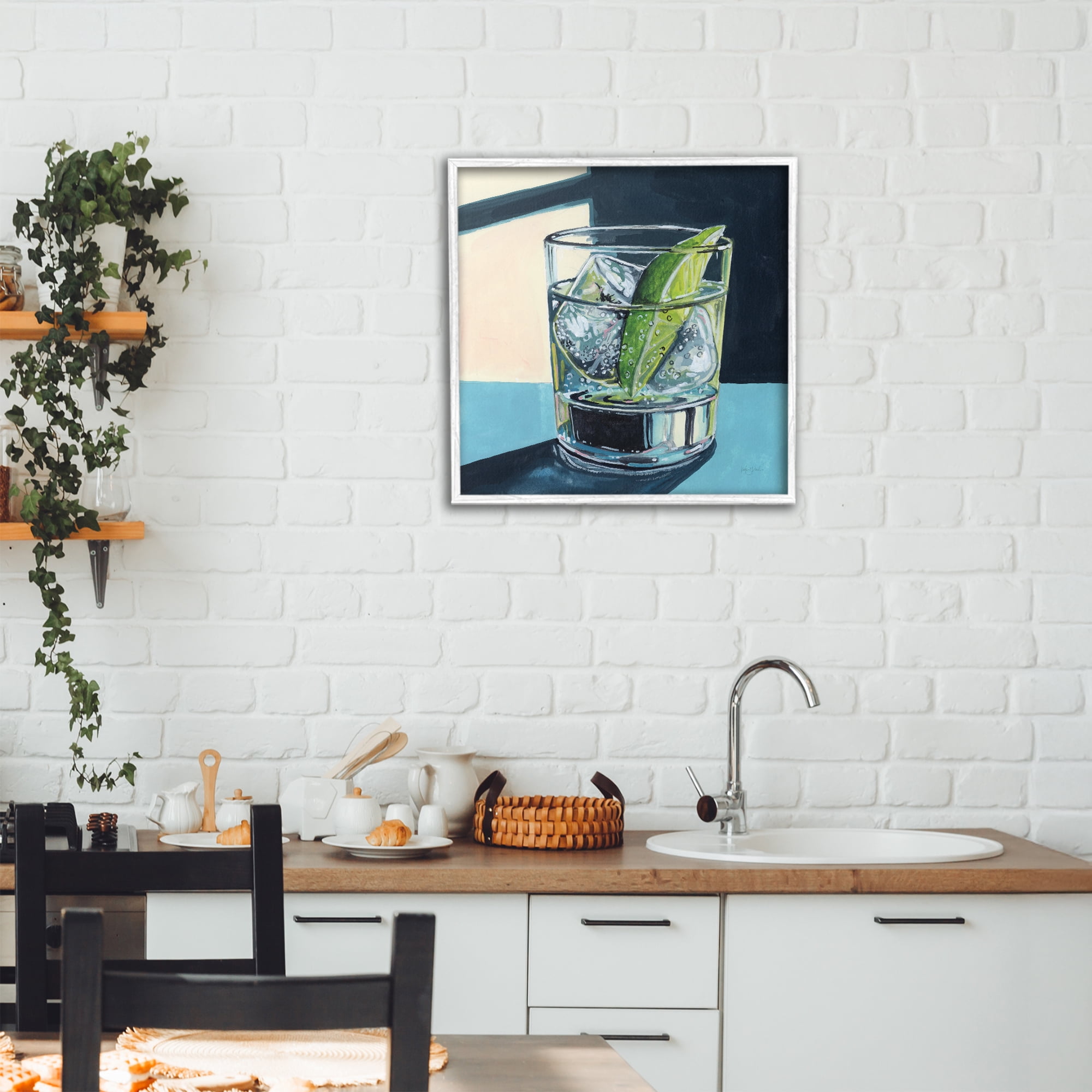Stupell Industries Strong Gin and Tonic White Framed Giclee Art, design by Kate Jarvik Birch