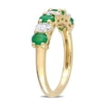thumbnail image 2 of Gem & Harmony 3/5 Carat (Ctw) Emerald Band Ring in 14K Yellow Gold with Diamonds for Women, 2 of 6