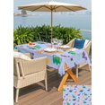 thumbnail image 5 of Outdoor Tablecloth with Umbrella Hole for Patio/Picnic/Party/Camping, Cartoon Dinosaur Waterproof Table Cloth Rectangle Table Cover Washable, Watercolor Funny Cute Dino Sun Purple (60"x 84"), 5 of 8