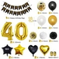 thumbnail image 2 of YANSION 40th Birthday Decorations for Men Women, Black Gold Party Supplies Black Metallic Gold Balloons Kit with Happy Birthday Banner Confetti Balloon Number 40 Birthday Wedding Anniversary, 2 of 8