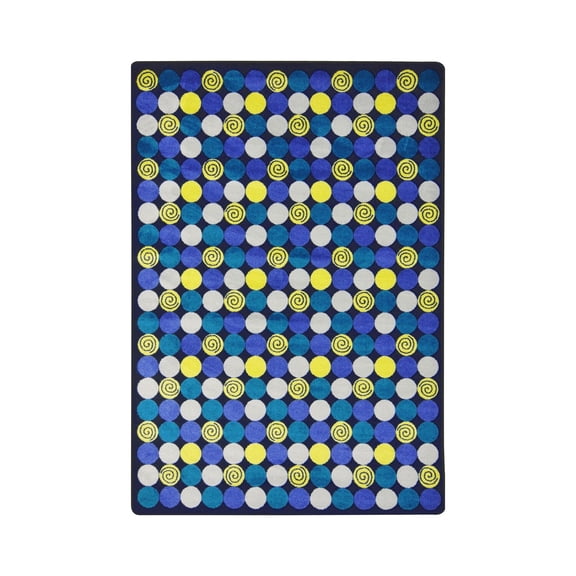 Joy Carpets Kid Essentials Teen Area Rugs Roundabout Rectangle 7'8" x 10'9" Blue