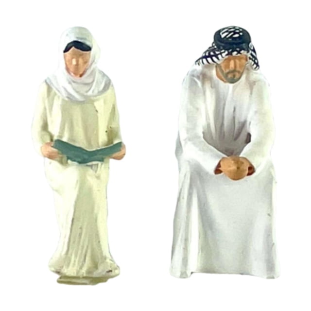 2 figuras de personas en miniatura a escala 1/64, diseño de diorama, figuras realistas pintadas a mano de resina, modelos de personas diminutas