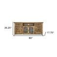 thumbnail image 5 of HomeRoots 528700 80 in. Solid Wood Cabinet Enclosed Storage Distressed TV Stand, Brown, 5 of 5