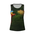 thumbnail image 3 of Picia Hybrid Parrot in the Forest Pattern Women's Workout Tank Top,Breathable Activewear,Slim Fit Athletic Top,Versatile Workout Moisture-wicking top-Large, 3 of 9