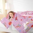 thumbnail image 4 of Feelyou Magic Cartoon Unicorn Full Size Comforter Sets, Happy Birthday Party Bedding Comforter Set, Kawaii Star Print Reversible Bedding Sets, Lightweight Room Decor, 3 Pieces, 4 of 8