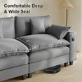 thumbnail image 6 of Ucloveria 116.5" L-Shaped Modular Sectional Couch With Ottoman, Cup Holders & Charging Ports - Chenille Cloud Couch, 4-Seat Deep Seat Sofa For Living Room, Apartment,Gray, 6 of 8