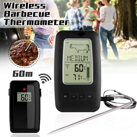 Wireless Meat Thermometer, Remote Cooking Food Barbecue Grill Thermometer with Dual Probe for Oven Smoker Grill