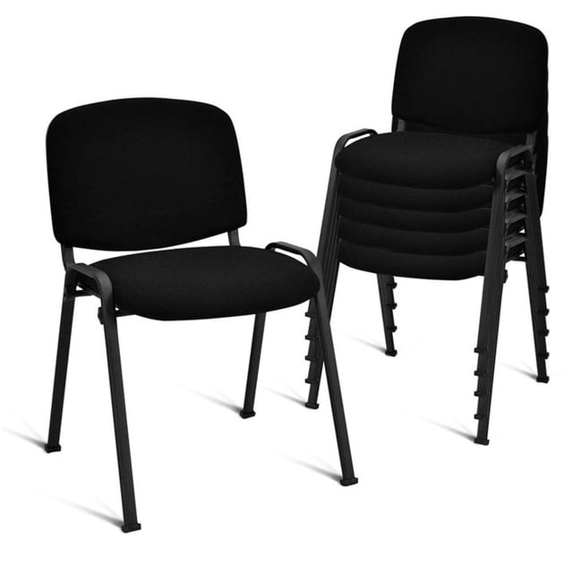 Pemberly Row Ensemble de 5 Chaises de Conférence Réception d'Invités de Bureau Noir