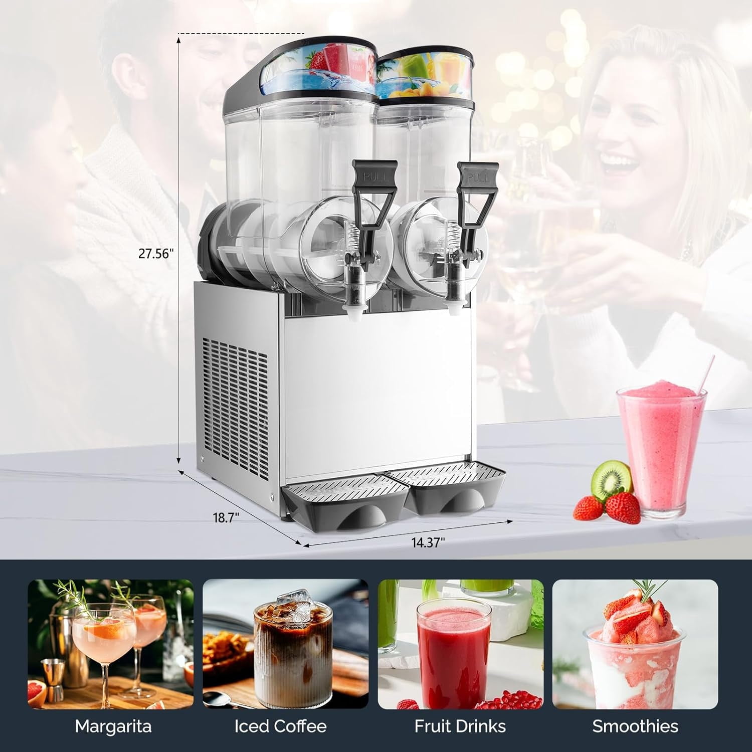 Ktaxon Commercial Slushie Machine, 8 Gal Slushly Maker Frozen Drink Machine,110V