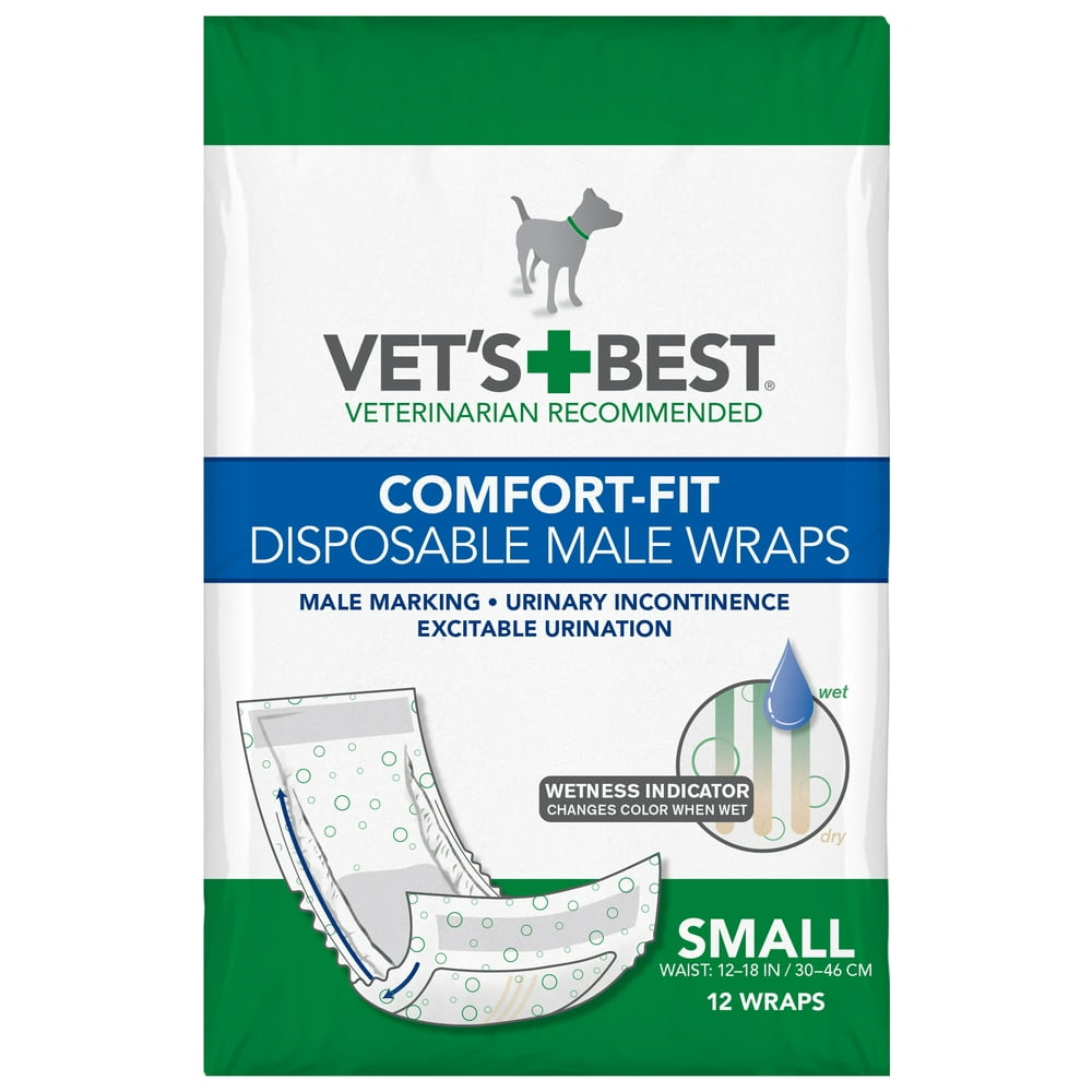 Vet’s Best Comfort Fit Disposable Male Dog Diapers, Absorbent Male