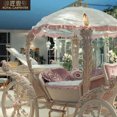 European style solid wood princess pink children's carriage French cute