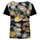 thumbnail image 5 of Camiseta informal para mujer con estampado floral y cuello en V, manga corta, jersey, blusa, tops Fridja  bn6041, 5 of 5