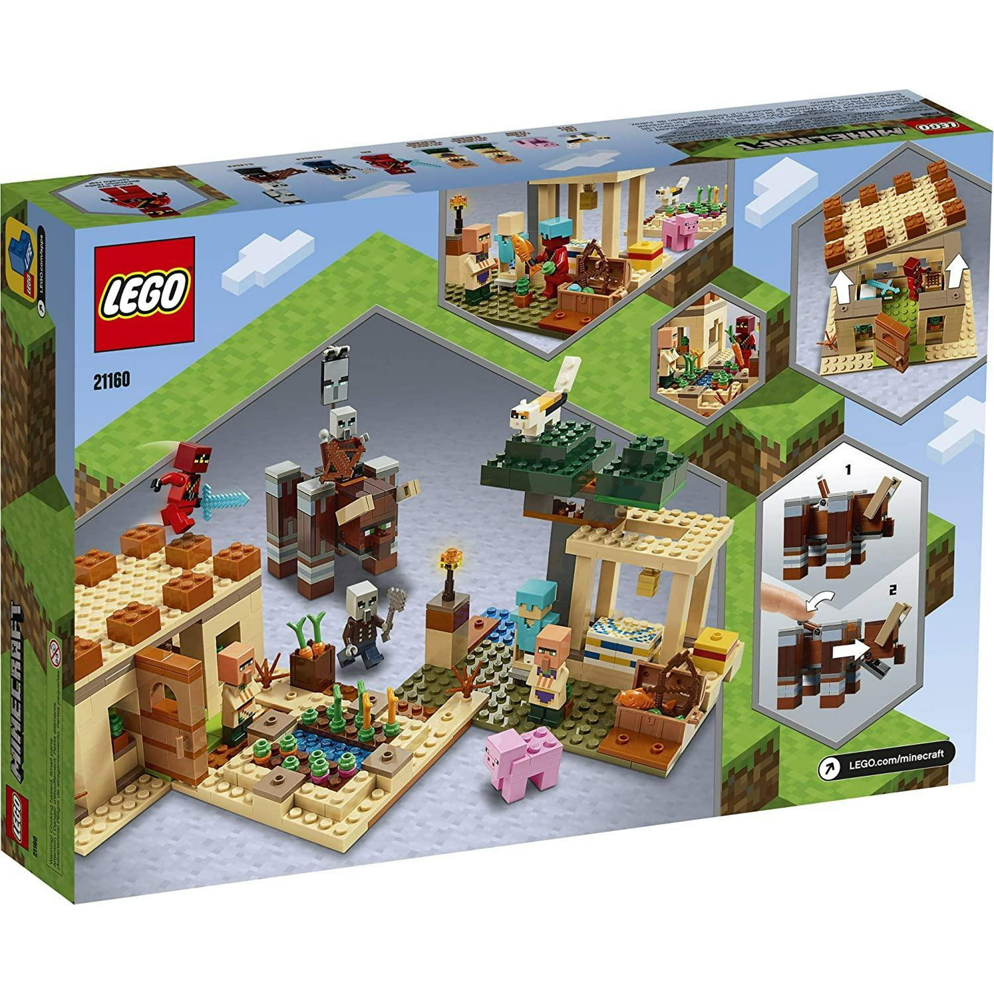 LEGO Minecraft 21160 The Illager Raid Toy Building Kit w Characters 562 Piece Walmart
