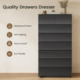 thumbnail image 4 of 8 Drawers Dresser for Bedroom, Wood Tall Dressers & Chests of Drawers, Modern Storage Cabinet for Living Room Closet, Black, 4 of 9