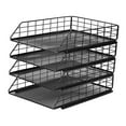 thumbnail image 5 of Letter Tray Desk Organizer, Mesh File Stackable Paper Tray Organizer for Desk, Desktop Paper Sorter Literature Organizer Rack 4 Tier, 5 of 9