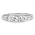 thumbnail image 3 of 0.45 Carat (ctw) 10K White Gold Round & Baguette Cut Diamond Ladies 3 Stone Engagement Bridal Ring, 3 of 4