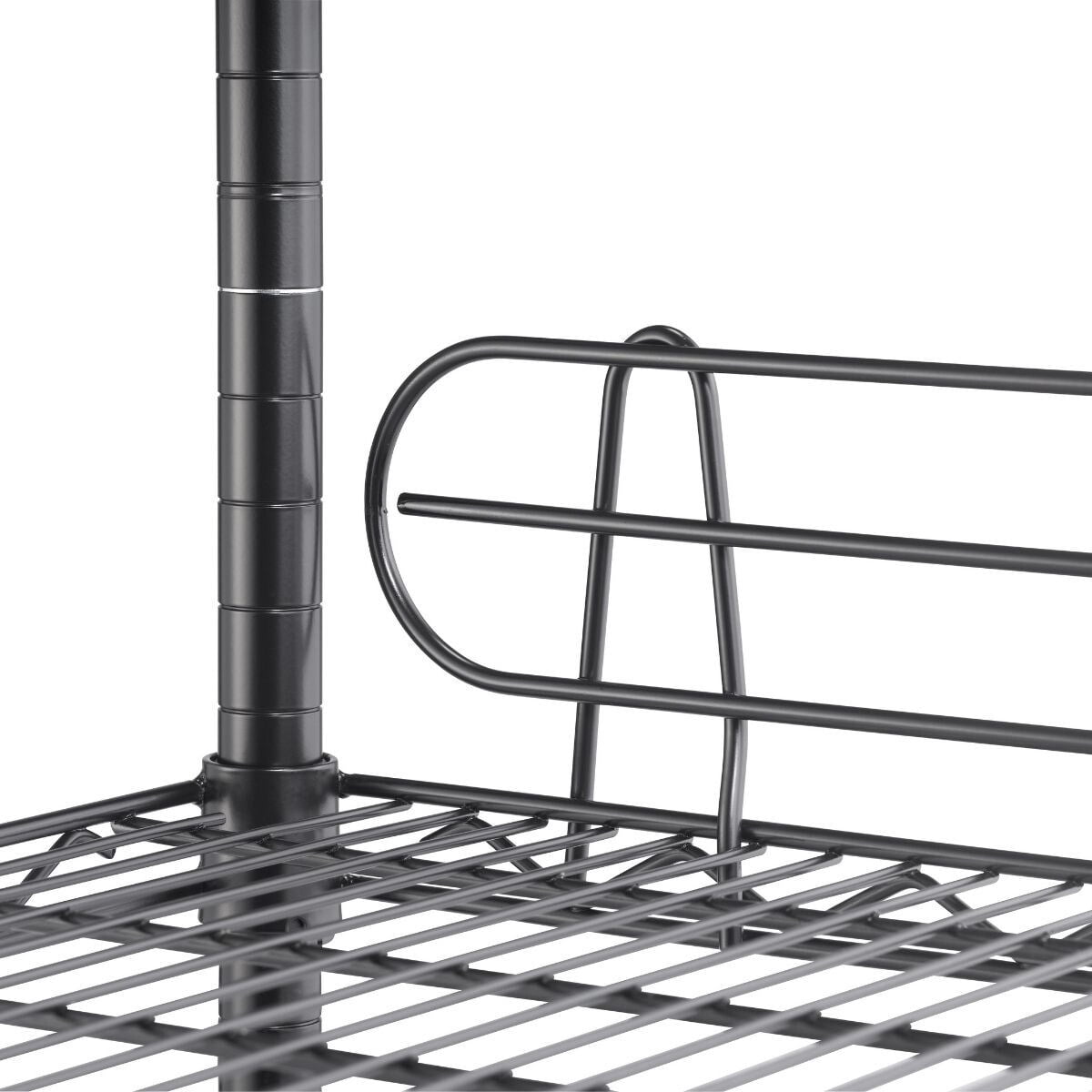 TRINITY 6-Tier 48x18x72 Commercial Wire Shelving w/ Backstands & Wheels, NSF - Black