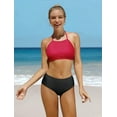 thumbnail image 3 of Charmo Women's Halter Bikini Swimwear High Neck Two Piece Bikini Swimsuits, 3 of 5