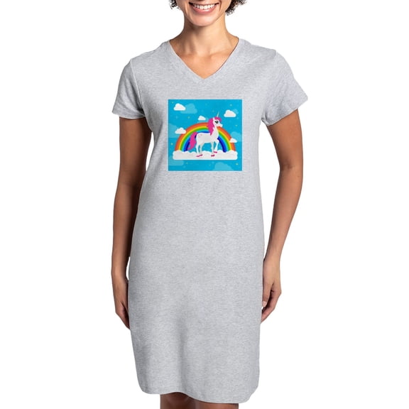CafePress - Unicorn Rainbow Blue Sky - Women's Nightshirt