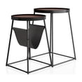thumbnail image 2 of Furniture of America Lassatov Metal 2-Piece Nesting Table in Matte Black, 2 of 6